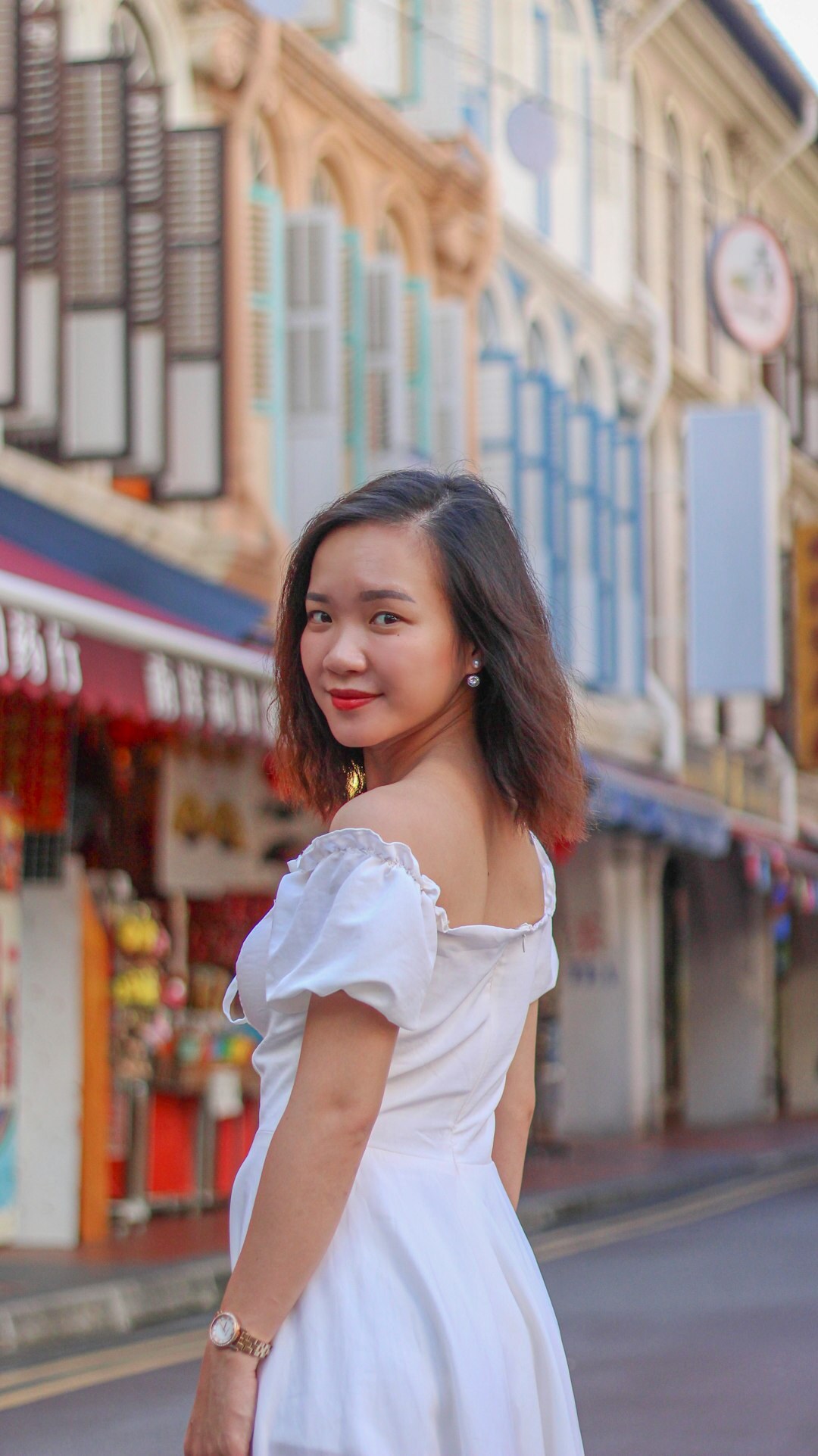 Close up portrait of a Singaporean Malay woman smiling